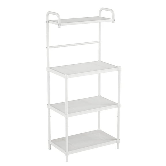 Spaco 4-Tier Kitchen Storage Baker Microwave Oven Rack Shelves, Bakers Rack Kitchen Storage Shelf, Kitchen Stand, Kitchen Storage Shelf for Spices, Pots, and Pans, White