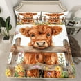 thumbnail image 2 of Manfei Highland Cow Full Size Sheets for Kids, Rustic Farmhouse Bed Sheets, Countryside Animal Sheet Sets, Ultra Soft Home Decor, 4pcs, 2 of 7