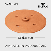 Handmade Clay Pot Dolma Lid Cover, Terracotta Grape Leaf Roll Lid, Earthenware Weighted Cooking Grill Press (Small 7.1 in)