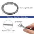 thumbnail image 2 of Unique Bargains 3/16" (5mm) 20ft (6M) 304 Stainless Steel Cable Wire Rope 7 x 19 Strands for Decking Railings, 2 of 5