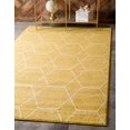 thumbnail image 1 of Unique Loom Trellis Frieze Collection Lattice Moroccan Geometric Modern Area Rug, 10 x 14 Feet, Yellow/Ivory, 1 of 5