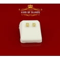 thumbnail image 4 of King of Bling's 0.56ct Cubic Zirconia 925 Yellow Sterling Silver Women's Hip Hop Square Earrings, 4 of 12