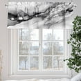 thumbnail image 5 of Abstract Art Marble Texture Valances for Windows, 42 x 12in, Black Grey Gradient Modern Art Rod Pocket Kitchen Valance Curtain Light Filtering Window Treatments for Living Room Bedroom, 1 Panel, 5 of 7