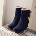 thumbnail image 4 of NECHOLOGY Botas Mujer Adulto Femenino Zapatos Botines mujer Botas con de gamuza de color sólido a la para mujer, además de botas de algodón con tacón de cuña cálido de terciopelo (Blue, 7.5), 4 of 7