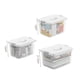 thumbnail image 5 of Caja de almacenamiento con tapa desmontable y asa transparente, de plástico, portátil, para ropa, juguetes, artículos para el hogar, 5 of 7