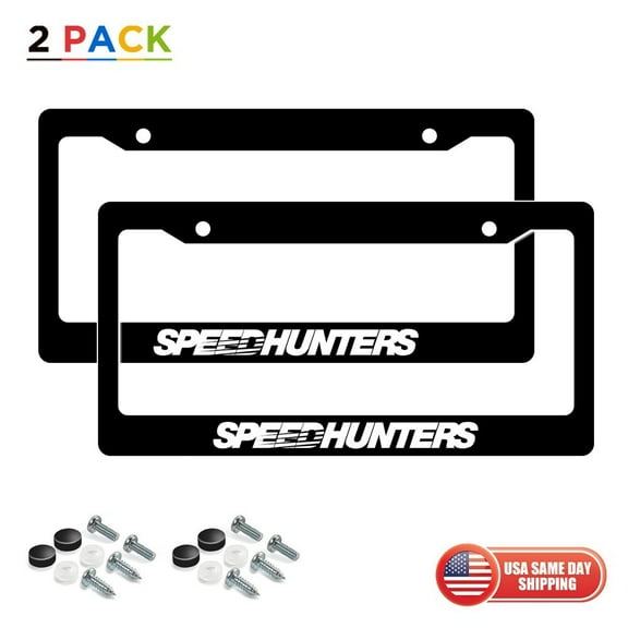 2pcs SpeedHunters Front Rear Car License Plate Frame Cover Decorate Universal