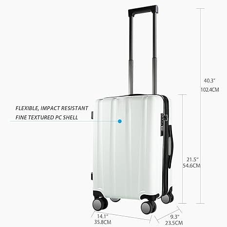 Hardside Expandable Carry On Luggage with Spinner Wheels & Built-in TSA Lock, Durable Suitcase Rolling Luggage with USB Port, Carry-On 20-Inch