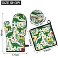 thumbnail image 6 of Cute Dinosaur Pattern Kitchen Oven Mitt and Pot Holder Sets 2 Pcs for Baking, Cooking and Grilling, Heat Resistant Up To 392 °F, 6 of 7
