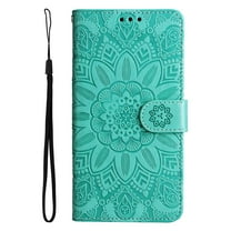 Dteck for Samsung Galaxy A13 Case, PU Leather Flip Wallet Case with Cart Slot Wrist Strap and Kickstand Shockproof Protective Case for Samsung Galaxy A13 6.6 inch 2021 Ladies Girls Women Men, Green