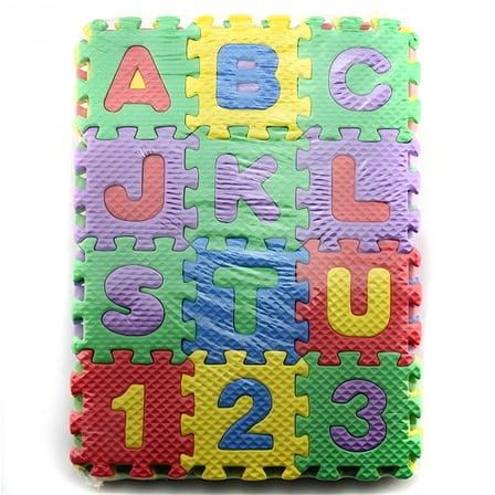 LAMIRO 36 Pieces Child Cartoon Letters Numbers Foam Play Puzzle Mat Floor Carpet Rug for Baby Kids Home Decoration