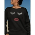 thumbnail image 2 of Lips And Closed Eyes Sweatshirt Women -GoatDeals Designs, Female 4X-Large, 2 of 4
