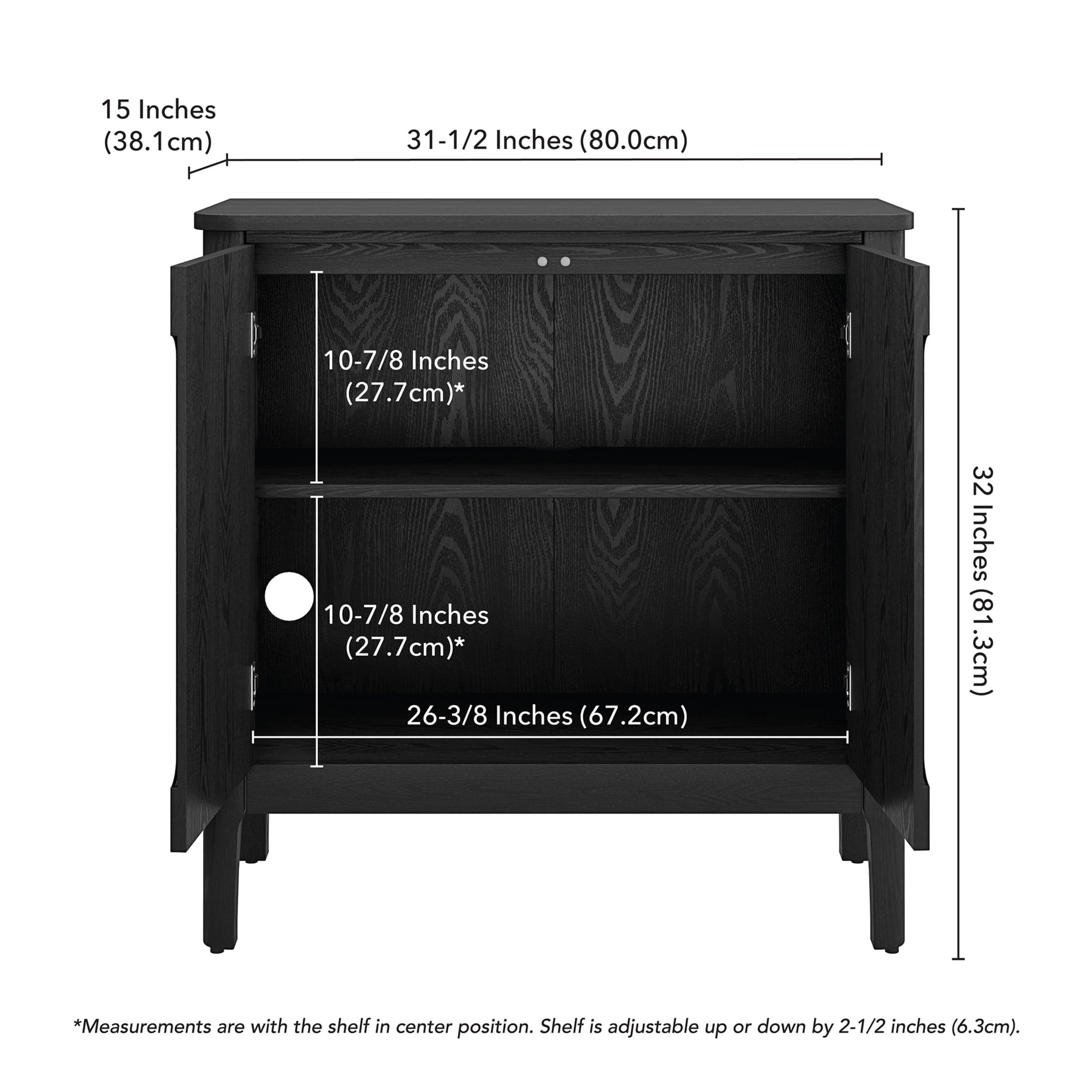 Evelyn&Zoe Modern/Contemporary 32" Wide Black Veneer Accent Cabinet