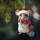 thumbnail image 4 of Adorno plano de ratón navideño | Decoración navideña original para árbol y coche | Decoración festiva para el hogar y el coche | Regalo navideño único para amigos y familiares, 4 of 4