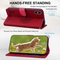 thumbnail image 4 of Allytechgroup for iPhone XS/X Case with Credit Card Slot, RFID Blocking PU Leather Flip Wallet Case for Women Girls Shockproof Protective Case Cover for iPhone XS/X, Red, 4 of 6