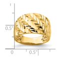 thumbnail image 2 of Solid 14k Yellow Gold Diamond-Cut Arrow Slash Dome Ring Band Size 5.5, 2 of 3