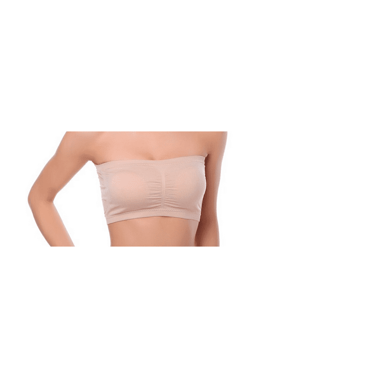 Double Layers Plus Size Strapless Bra Bandeau Tube Removable Padded Top  Stretchy