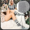 thumbnail image 3 of Calcetines de senderismo EBMORE de lana merino para mujer, 5 pares, a rayas, 3 of 6