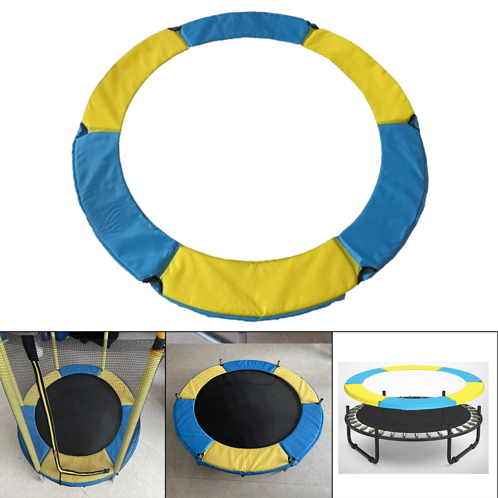 Replacement Trampoline Mat Water Resistant Trampoline Edge Cover Springs Pad for Round Trampoline Frames Yellow Blue 1.5m