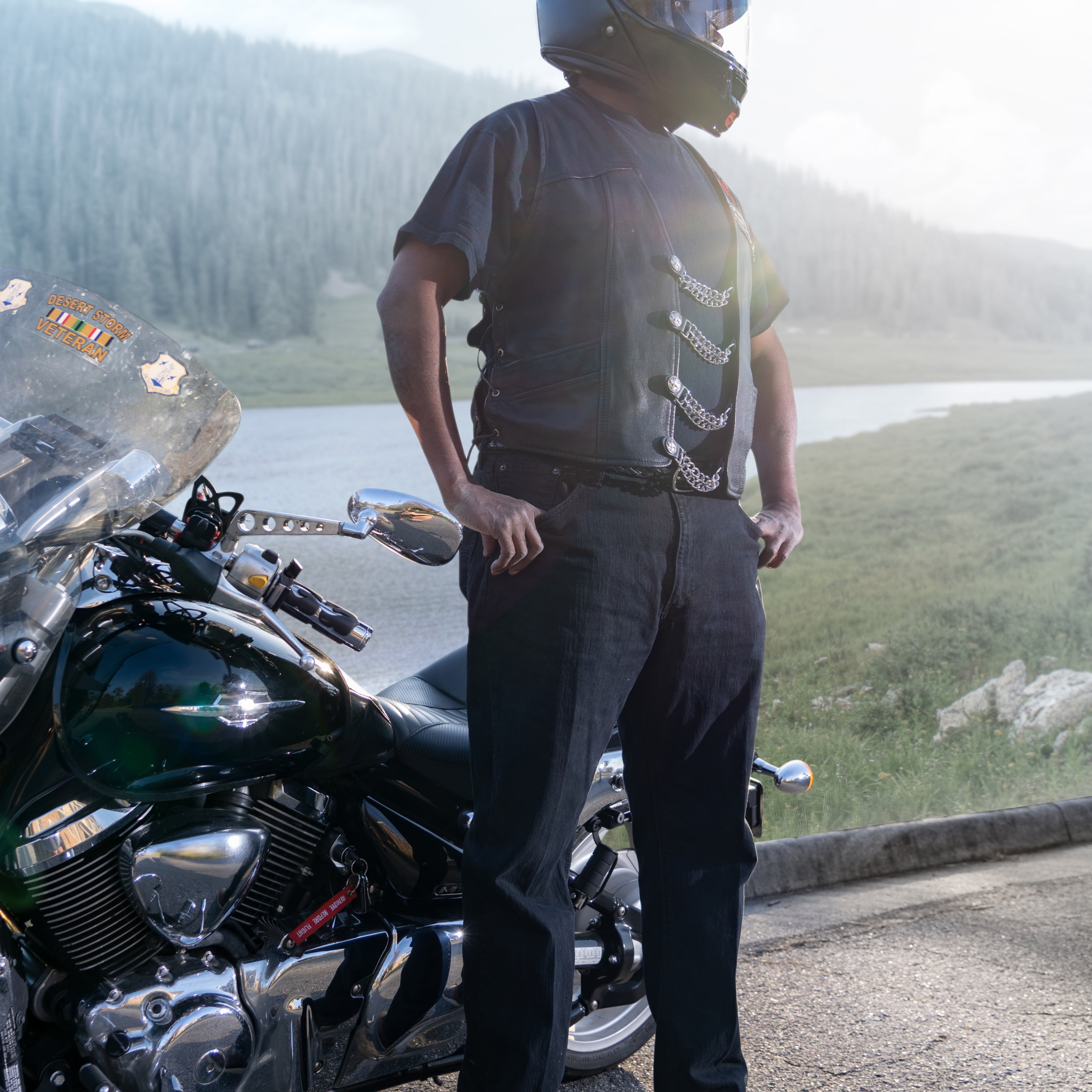 Vest Chains For Men Biker Vest Extender Chains Genuine Leather