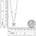 thumbnail image 3 of Gem Stone King Made in Italy Star Chain Necklace for Women with Ocean Charms Set with Moissanite and Lab Grown Diamond | 925 Silver and 10K Yellow Gold | 18 inch, 3 of 4