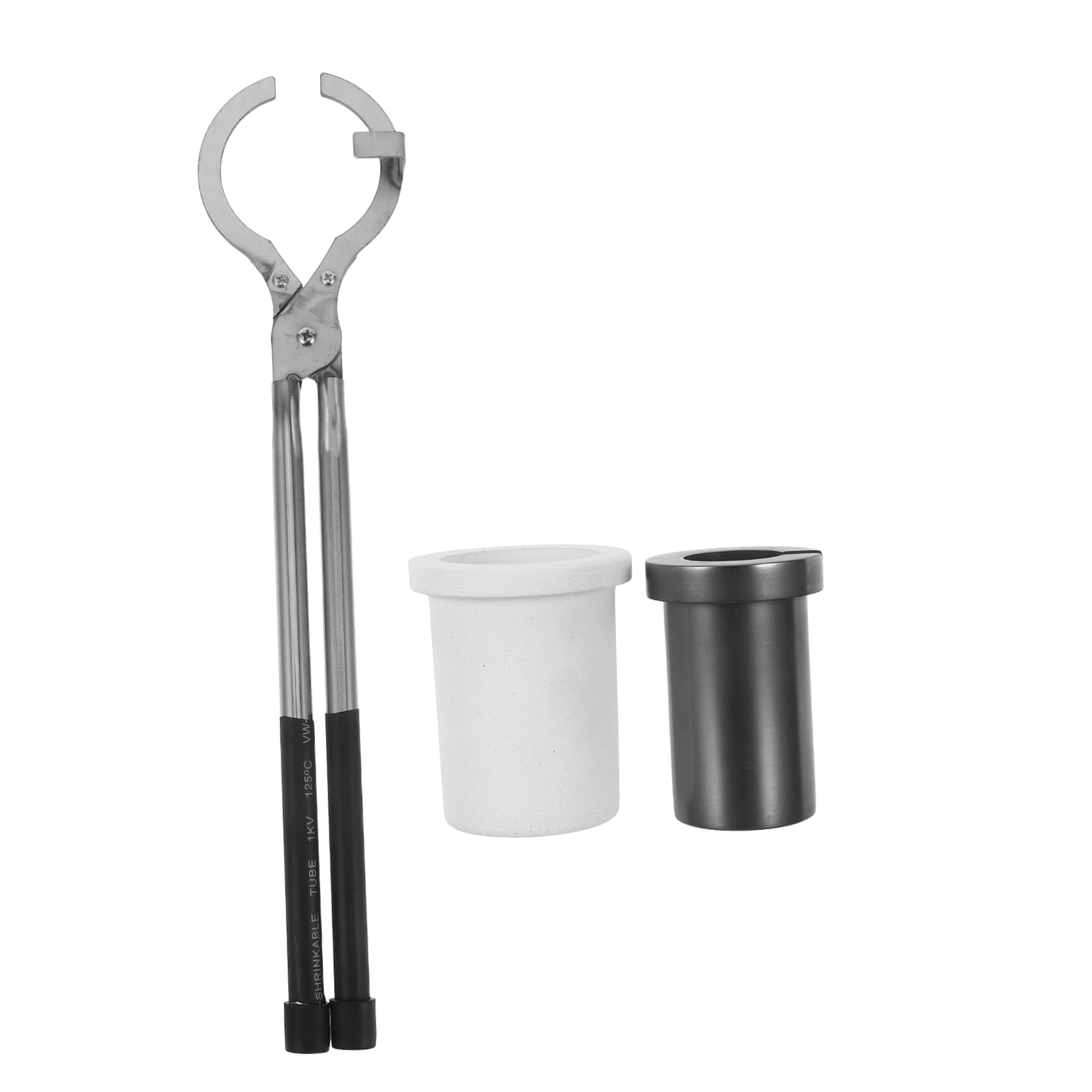 Mobestech Graphite Crucible Set with Tongs for Metal Casting, High Heat Resistance Crucibles for Efficient Heat Transfer