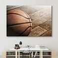 thumbnail image 3 of wall26 Canvas Print Wall Art Vintage Retro Basketball Wood Grain Panels Sports &amp; Fitness Athletes Photography Realism Boy's Bedroom Decorative Urban Rustic for Living Room, Bedroom, Office - 32&q, 3 of 5