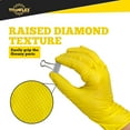 thumbnail image 4 of TitanFlex Heavy Duty Nitrile Gloves, 6 Mil Yellow Raised Diamond Texture, Mechanic Disposable Gloves, Latex Free, Powder Free, 1000-ct Case(Large), 4 of 10