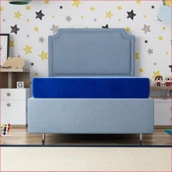 Mattresses Twin 7" Sky Blue Kids Mattress with Water Resistant Cover | Foam | Blue
