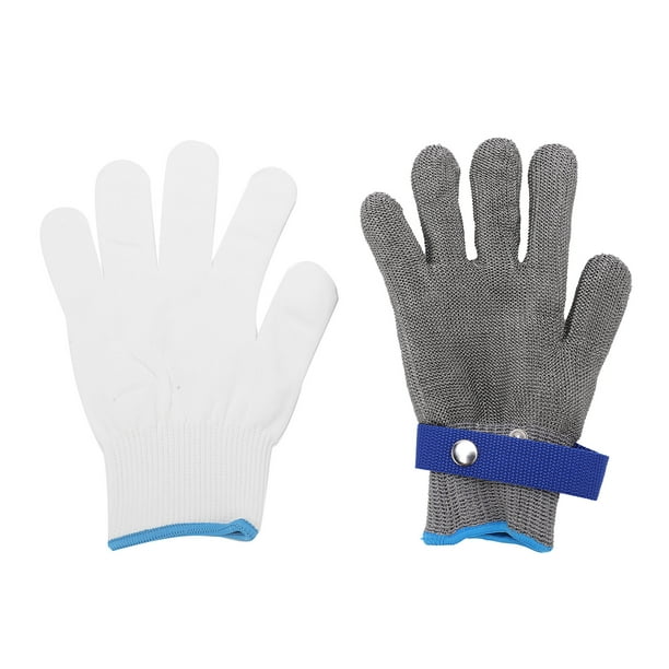 Dioche Stainless Steel Wire Gloves, Double‐layer Protective Gloves For Sheet Processing Glass Cutting And Handling For Work Kitchen Cutting Xl