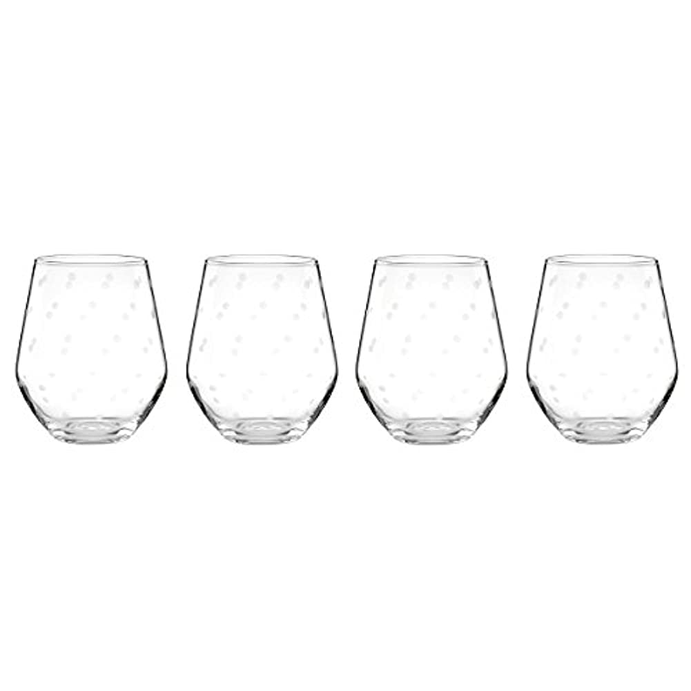 Kate Spade New York Larabee Dot 4 Piece Stemless White Wine Glass