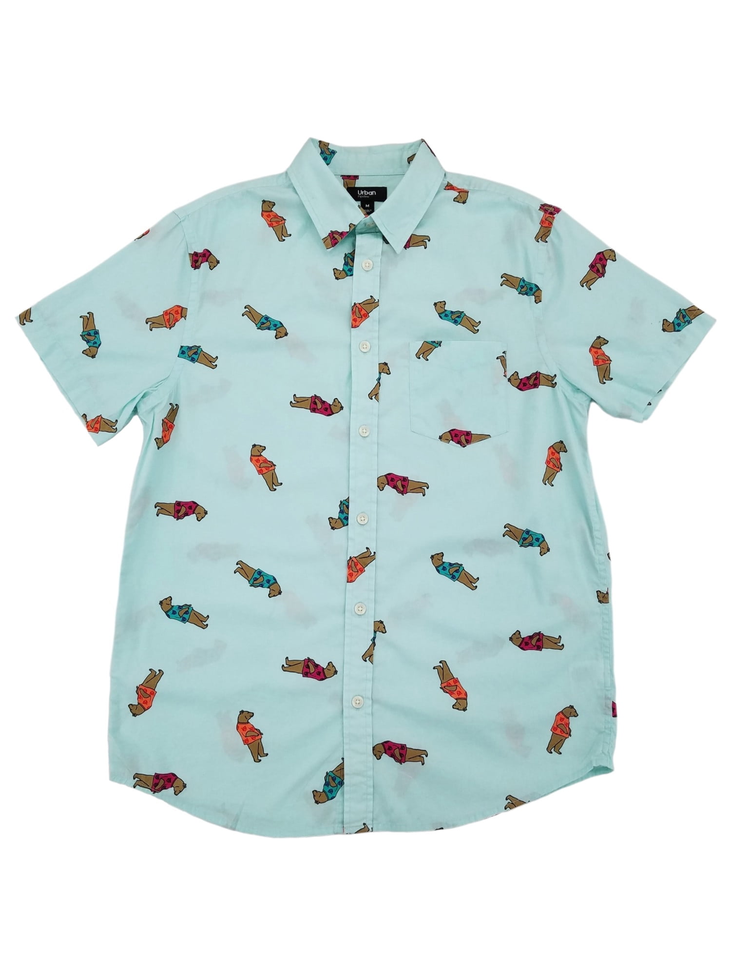 men's short sleeve button down print shirts