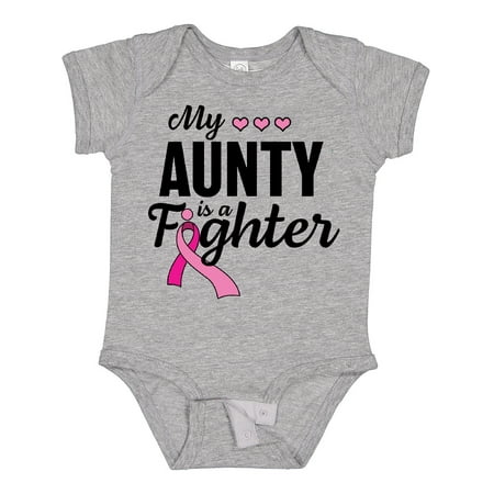 

Inktastic Breast Cancer Awareness My Aunty is a Fighter Gift Baby Boy or Baby Girl Bodysuit