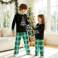 thumbnail image 6 of Family Matching Christmas Pajamas, Letter  Leaf Print Long-Sleeved Round Neck Tops + Plaid Pattern, 6 of 10