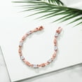 thumbnail image 4 of Gem Stone King 18K Rose Gold Plated Silver White Moissanite Tennis Bracelet for Women (3.50 Cttw, Gemstone Birthstone, Oval 6X4MM, 7 inch), 4 of 5