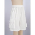 thumbnail image 4 of Haitryli Girls Kids Boys Cargo Shorts Hip-hop Fashion Clothing And Work Pants Gymnastic Trunk Gym Bottoms White 130-M, 4 of 6