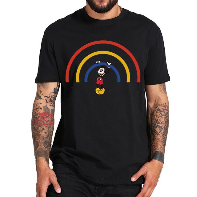 T shirt Men disney mickey mouse women Tshirts Cute Cartoon Fashion Top Tee Shirt Clothes Female T-shirt футболка male camisetasXL (Asian size) Gao Jinjia LED