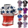 Linfrsh Patriotic Buttin Down Shirts for Men Men American Flag
