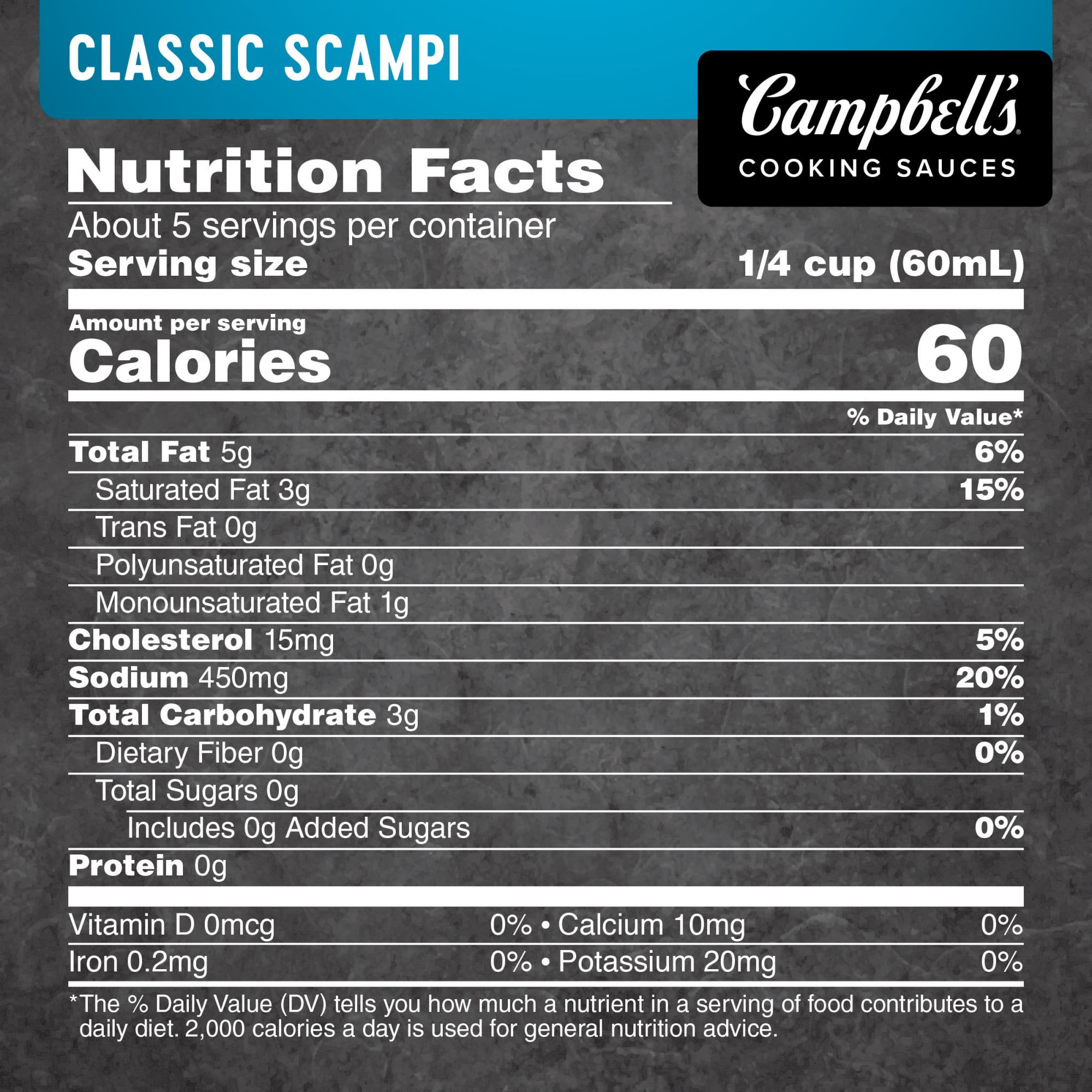 Campbell's Cooking Sauces, Classic Shrimp Scampi Sauce, 11 oz Pouch