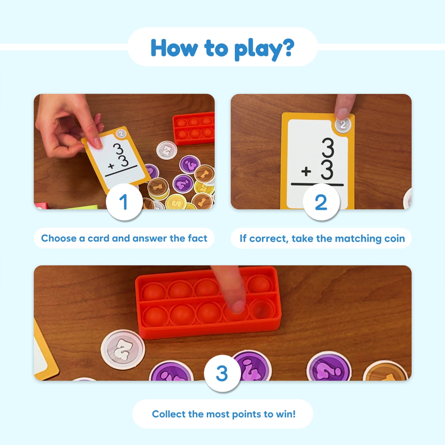 The Fidget Game Math Ahoy Game, Flash Cards, Coins & Fidget Mats