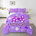 thumbnail image 2 of Purple Bowknot Comforter Set,Star Daisy Floral Geometric Dots Patchwork Bedding Set,Women Room Decor,Bow Tie Princess Cute Down Comforter,Romantic Duvet Insert,1 Pillowcase, 2 of 7