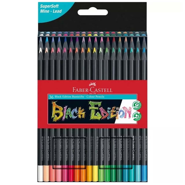 Faber-Castell 116436 Crayons Édition Noire, Boîte Carton de 36
