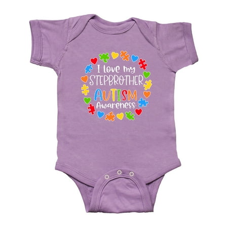 

Inktastic I Love my Stepbrother Autism Awareness Gift Baby Boy or Baby Girl Bodysuit
