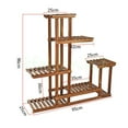 thumbnail image 5 of Outdoor Wood Plant Stand, Plant Display Multi Tier Flower Shelves Stands, Garden Flower Plant Shelf Rack Holder in Corner Living Room Balcony Patio Yard with Free Gardening Tools, 5 of 8
