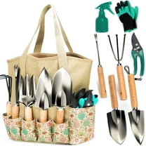 Gardening Tools Garden Tool Set, Stainless Steel Heavy Duty with Non-Slip Grip, Storage Tote Bag, Outdoor Hand Tools, Ideal Garden Tool Kit Gifts for Women and Men