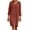 Red, variant on Spring Tops for Women Womens Dresses Plus Size Fall Women's Fashion Cotton and Linen V-Neck Loose Three Quarter Sleeve Solid Knee-High Dress