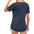 thumbnail image 6 of CHGBMOK Tops for Women Summer Short Sleeve T-Shirt Casual Criss Cross V Neck Tees Loose Tunic Shirts, 6 of 8