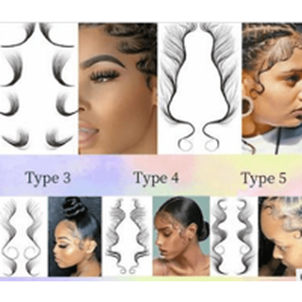 Hair Edge Sticker Waterproof Hairline Fringe Decal Temporary Baby Bang Tail Sticker Pattern 3 Walmart Com