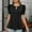 Black, variant on Womens Summer Tops under $5! Xqxayjr Puff Short Sleeve T Shirts for Womens Summer V Neck Business Work Tunic Tops Dressy Casual Keyhole Pleated Front Plus Size Tee Shirts Outfits