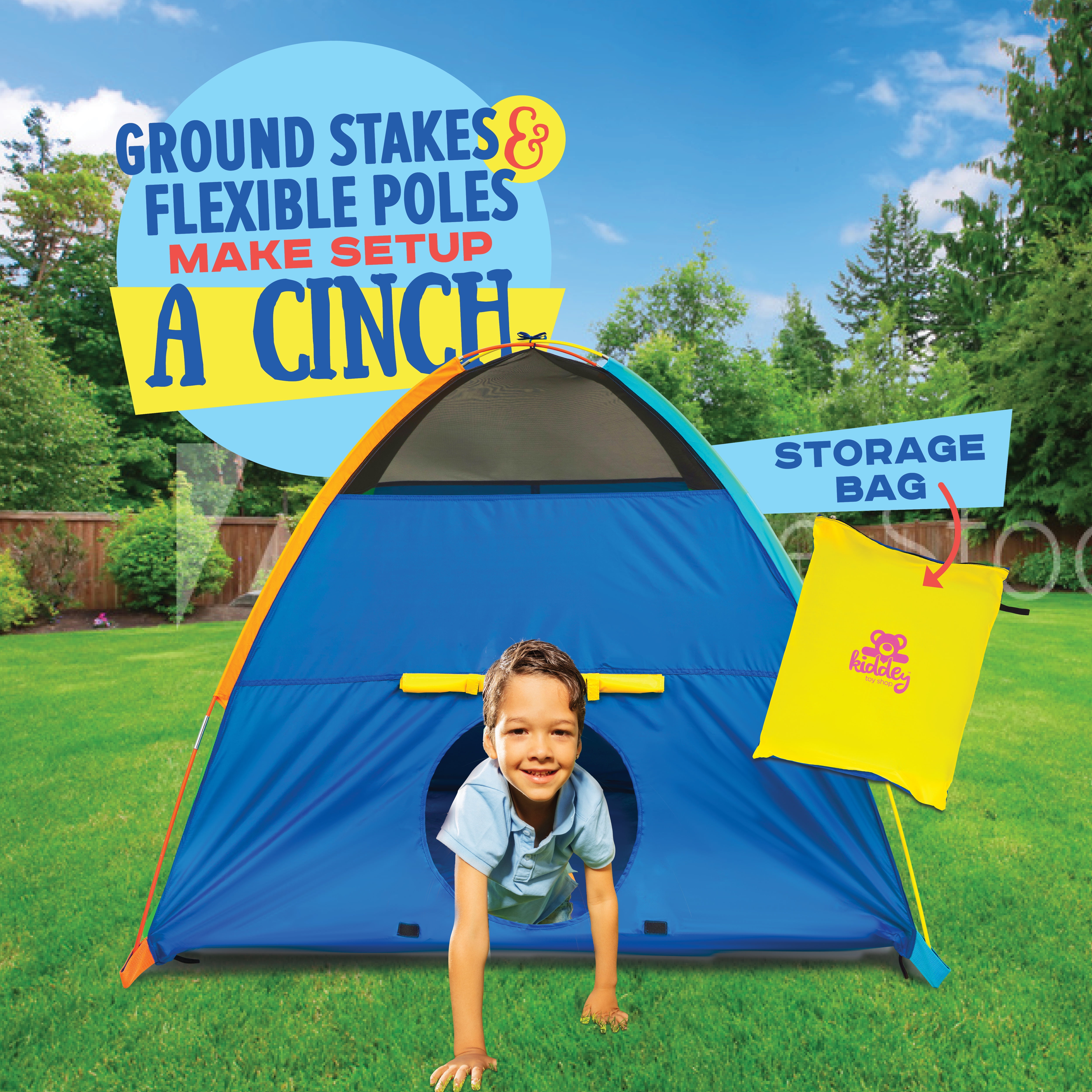 Kiddey Children's Play Tent with Tunnel (3-Piece Set) – Indoor/Outdoor Playhouse for Boys and Girls – Lightweight, Easy to Setup (Balls Not Included)