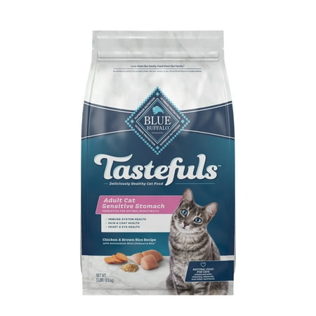 UPC: 0840243122509 | Blue Buffalo Tastefuls Sensitive Stomach Natural Adult Dry Cat Food Chicken 5lb bag